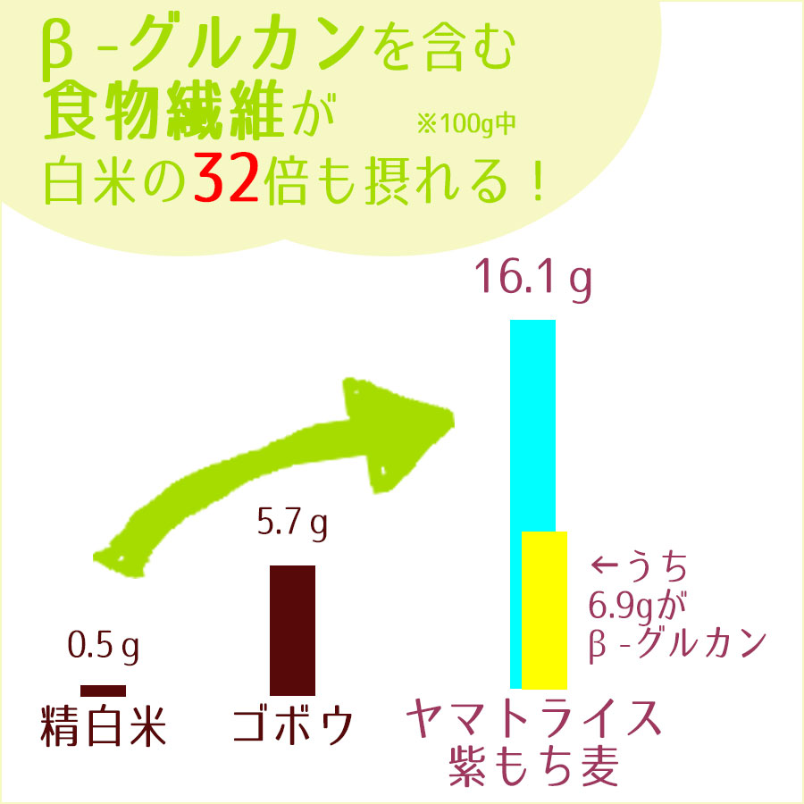 たべてほしい紫もち麦 βグルカングラフ