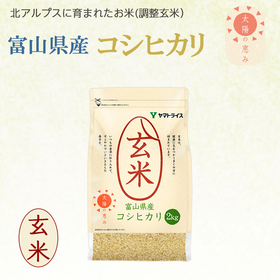 富山県産コシヒカリ 玄米 2kg(2kg×1袋) 令和4年産 ヤマトライス 本店